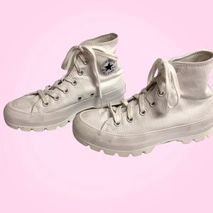 All White Converse High Tops